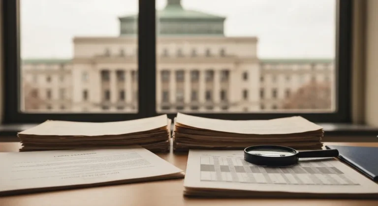 Dokumenty umowy kredytu frankowego i aneksy analizowane na biurku kancelarii prawnej